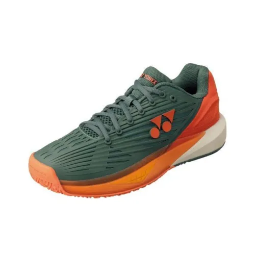 YONEX Амортизирующая стелька противоскользящие устойчивые к истиранию низкий топ теннисные кроссовки унисекс темно-зеленый апельсин