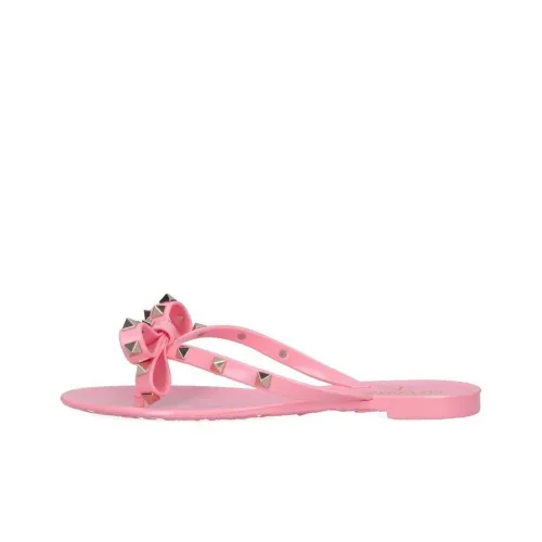 Valentino Резина Подошва Шлепанцы Женские Розовые