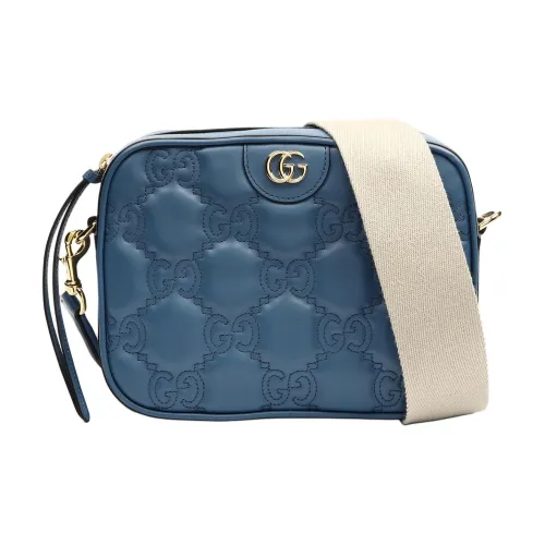 GUCCI GG Matelassé Коровья кожа Camera Сумка Сумка через плечо Сумка на плечо Женская Синяя