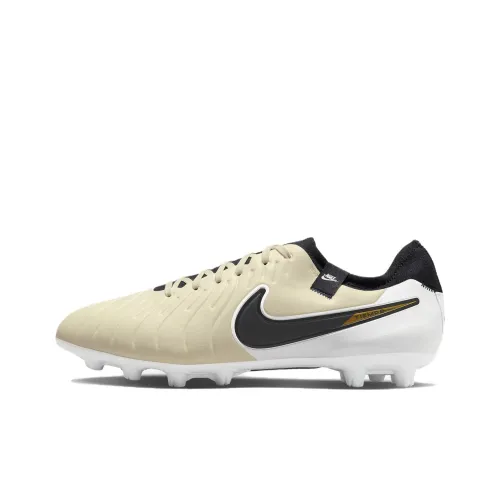 Nike Tiempo Legend 10 HG Твердый Ground Shock Absorbers Slip Resistant Abrasion Resistant Футбольные бутсы Унисекс Желтый черный