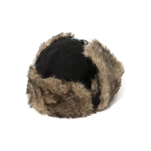 BEAMS Кружево Ткань Хлопок Бархат Модакрил Шапка-ушанка Мужская Черная