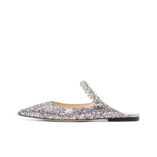 Jimmy Choo Bing Домашние тапочки Женские Серебряные