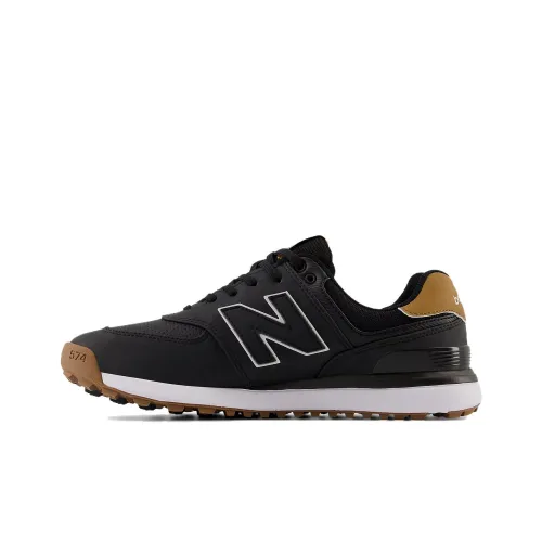 New Balance NB 574 Series Низкий Топ Обувь для гольфа Мужская Черная Коричневая