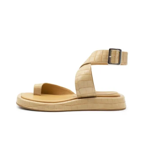 GIA BORGHINI Roxanne Croc One Ремень Сандалии Женские Бежевый