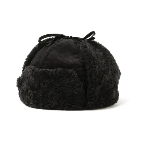BEAMS Хлопок Район Переработанное волокно целлюлоза Полиуретан Полиэстер Мех Шапки-ушанки Женские Черный