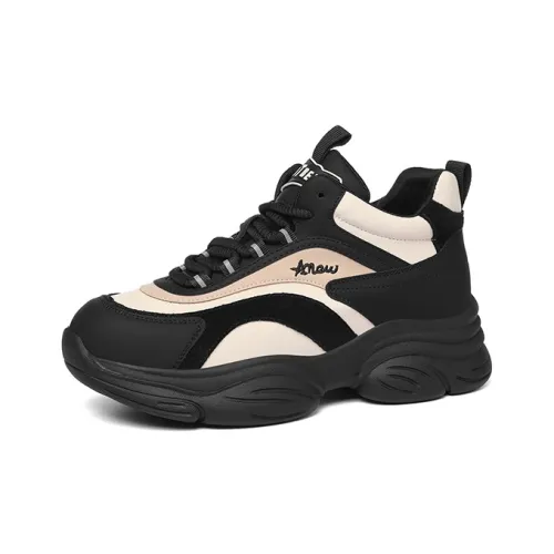 Golden Silk Rabbit Амортизация устойчивый к истиранию увеличенная высота MID топ массивные кроссовки женские