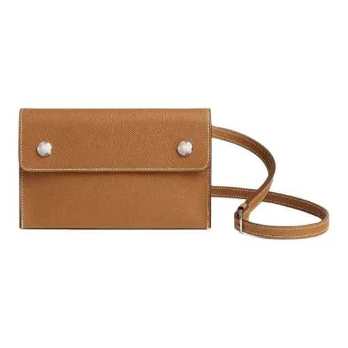 HERMES Сумка через плечо 37 Золотисто-коричневая Мужская