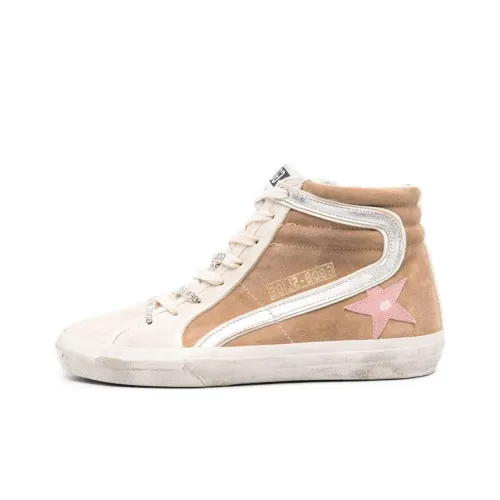 Golden Goose Высокие Кроссовки для скейтбординга Женские Бежевые