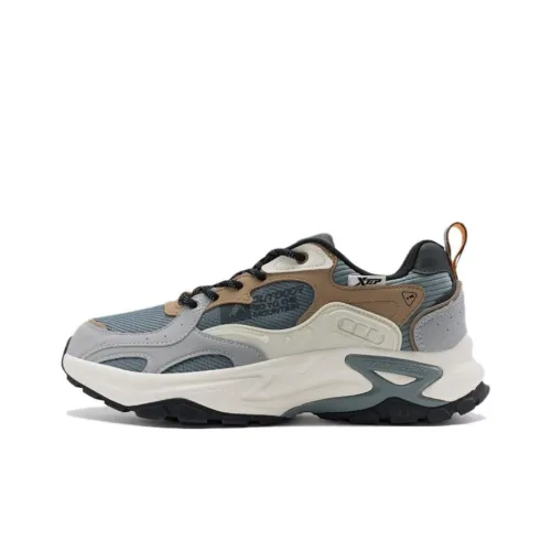 XTEP Амортизация Износостойкий Низкий Топ Casual Мужской Серый Оранжевый