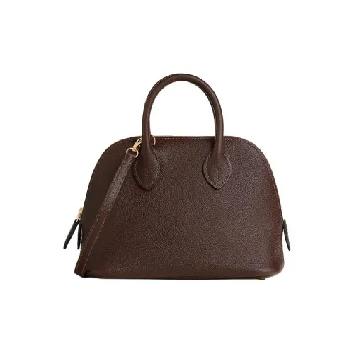 HERMES Bolide Evercolor Телячья кожа Сумка для боулинга Сумка Сумка через плечо Сумка через плечо Мини Женская Мокко Синий