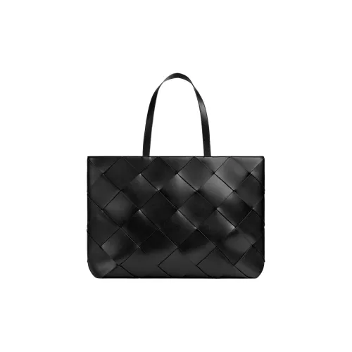 Bottega Veneta Soft Корова Кожа Тоут Сумка Сумка для покупок Мужская Черная