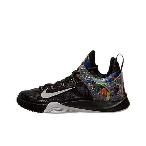 Nike Амортизация Износостойкий MID Топ Баскетбольные Кроссовки Унисекс Черный