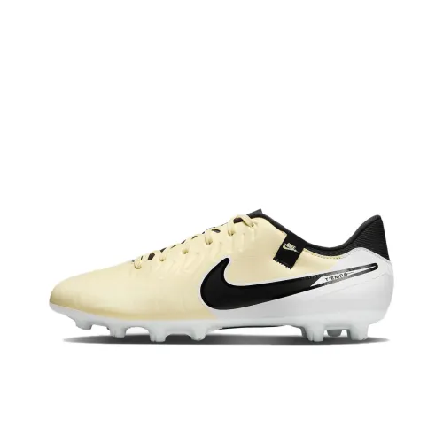 Nike Tiempo Legend 10 FG Твердый Грунт Футбольные Бутсы Унисекс Желтый Белый Черный