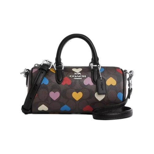 COACH Lacey Холст с покрытием и гладкая кожа Сумка Маленькая Женская Коричневая и Черная и Многоцветная