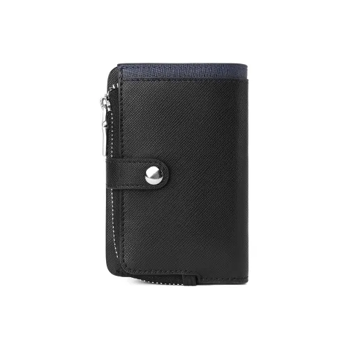 NAVIGARE Коровья кожа 2 в 1 Держатель для ключей и карт кошелек Маленький Мужской Черный и Синий