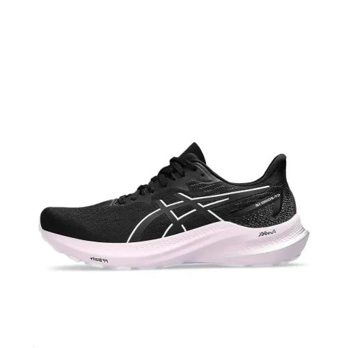 Asics GT 2000 12 Амортизация Износостойкий Низкий Топ Беговые кроссовки Женские Черный
