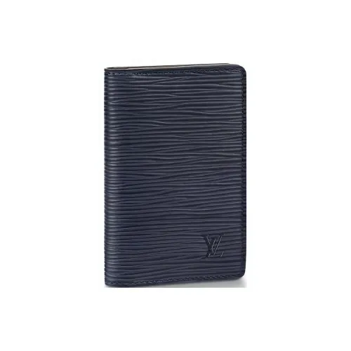 LOUIS VUITTON EPI Кожа Кошелек для монет и держатель для карт мужской темно-синий