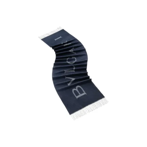 BVLGARI Кашемировые вязаные шарфы Женские Темно-синий