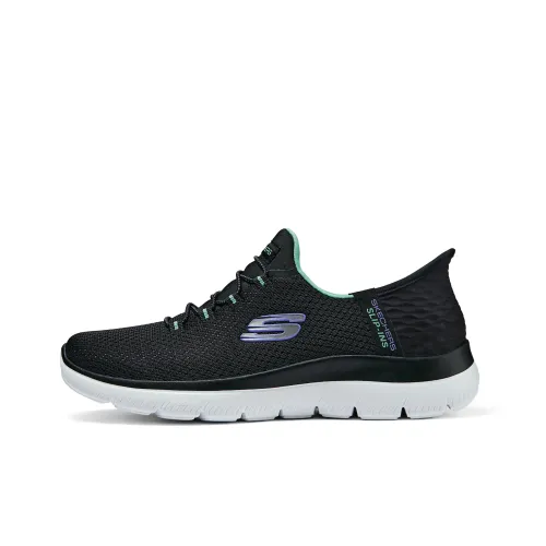 Skechers Summits Collection Повседневный Низкий Топ Черный Зеленый Женский