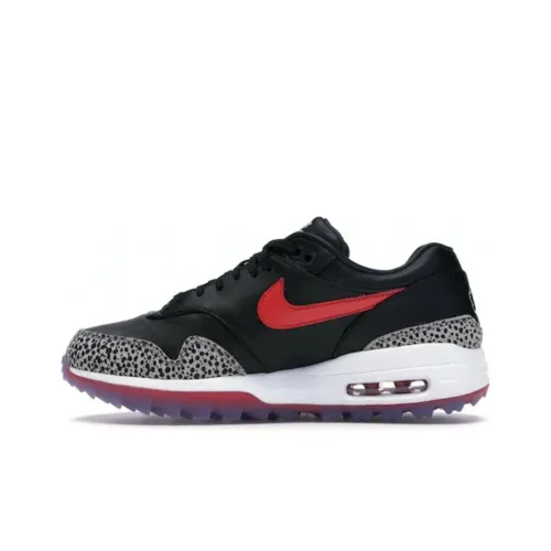 Nike Air Max 1 Low Топ Беговые кроссовки Мужской Черный белый