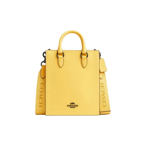 COACH Dylan Smooth Calfskin One Shoulder Bag Small Women's Metallic Vintage Yellow COACH Dylan Гладкая Телячья Кожа Одно Плечо Сумка Маленькая Женская Металлическая и Винтажная Желтая