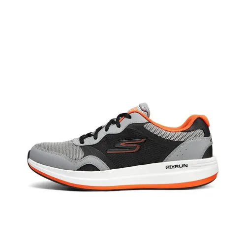 Skechers Низкий топ Повседневная беговая обувь Мужская Серый Черный Оранжевый