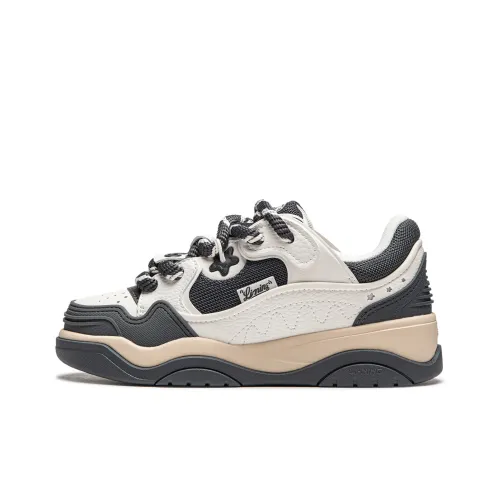 LINING Zhi Cheng 2,0 Амортизация Дышащий Увеличение Высоты Низкие Кроссовки для Скейтбординга Женские Белый Черный