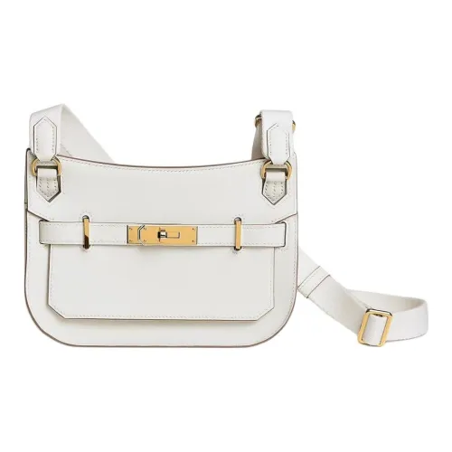 HERMES Jypsiere Swift Телячья кожа Сумка через плечо Мини Женская Белая