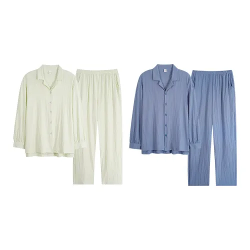 Sha Qian Пижамный комплект Весенний и Осенний Унисекс