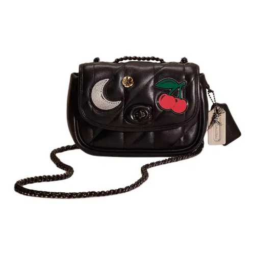 COACH Madison Напп Кожа Подушка Сумка через плечо Маленькая Женская Черная