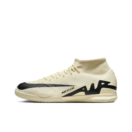 Nike Zoom Mercurial Superfly 9 IC IN Амортизаторы Slip-resistant Футбольные бутсы Мужские Бежево-черные