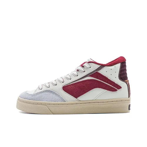 LINING Wave 180 Slip Resistant Cushioning Support Abrasion Resistant Low Top Skateboard Shoes Men's White Red