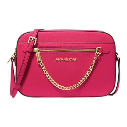 MICHAEL KORS Jet Set Saffiano кожа через плечо сумка большая женская розово-красная