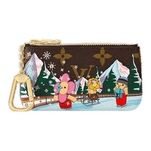 LOUIS VUITTON Key Pouch Покрытый холст Key Pouch Мелочь Кошелек Обычный Женские Коричневый