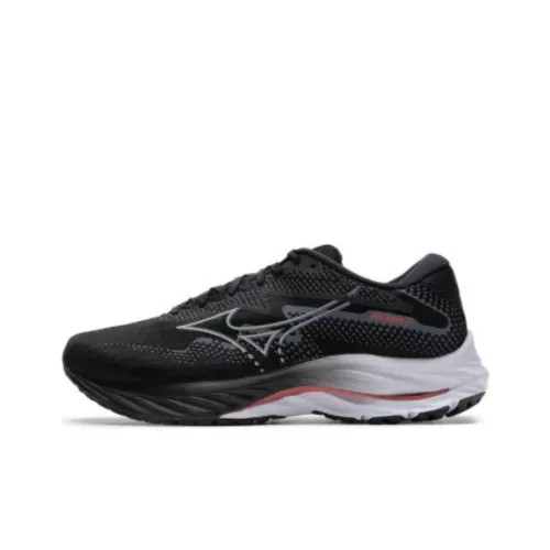 Mizuno Wave Rider 27 Беговые кроссовки Низкий топ Черный Белый Мужской