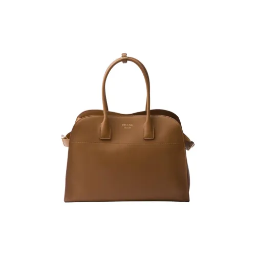 PRADA Кожа Тоут Сумка Сумка для покупок Сумка Большая Женская Карамель