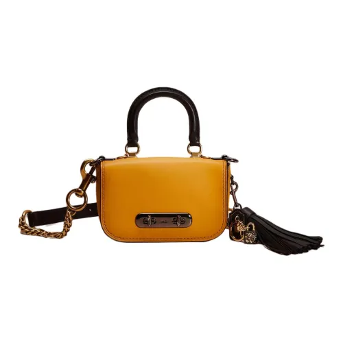 COACH Swagger Полированная дубленая кожа через плечо сумка на одно плечо женская Deep Bronze Gold