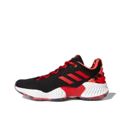Adidas Pro Bounce 2018 Устойчивый к истиранию Дышащие Низкие Беговые кроссовки Унисекс Черные Красные