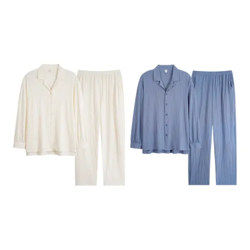 Sha Qian Пижамный комплект Весенний и Осенний Унисекс