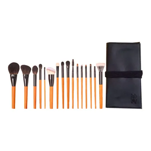 Yu Luo Оригинальный Натуральный мех Щетка Набор 16 + Черный Комплект для хранения