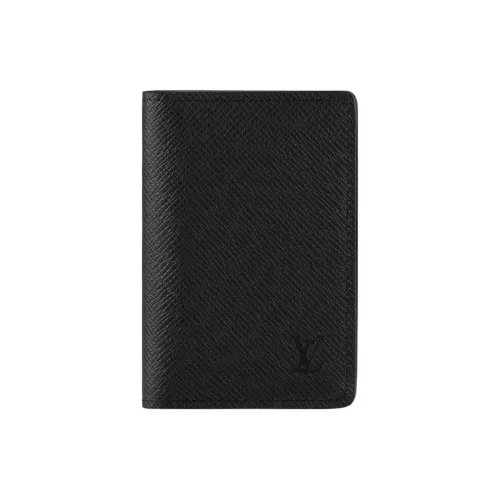 LOUIS VUITTON TAJIA Коровья кожа Держатель для карт кошелек Мужской Черный