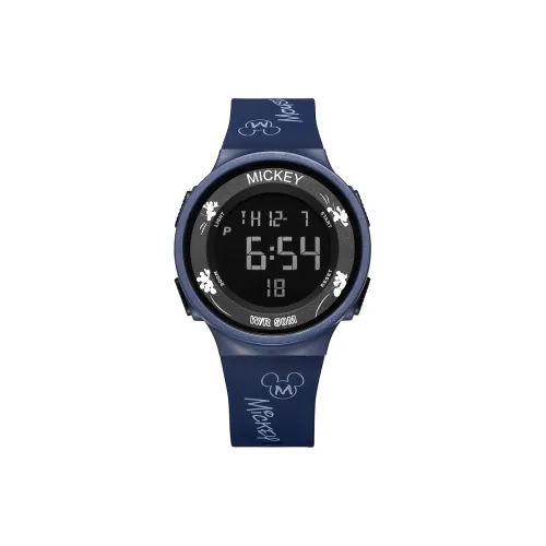 Disney Mickey Series Электронный Механизм Силиконовый Ремешок Часы Мужские Черный Циферблат