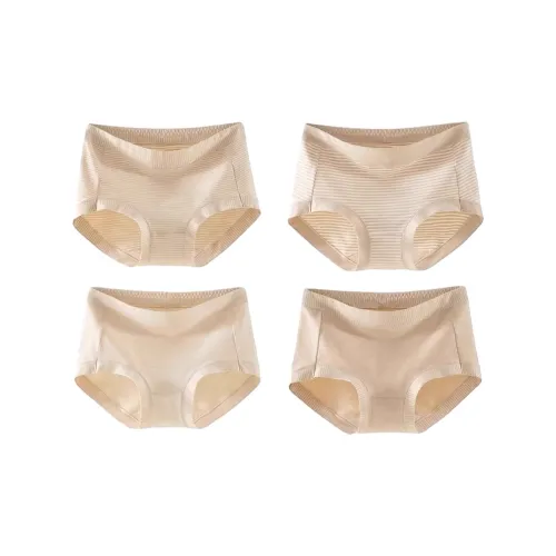 H YXIANG [MID Шаговый шов] Светло-коричневый Широкий с рельефом Темно-кофейный Гладкая текстура Женские трусики-бикини