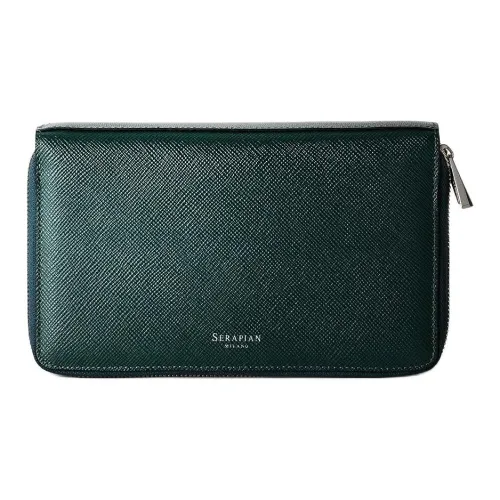 Serapian Телячья кожа Кошелек Клатч Мужской Темно-зеленый