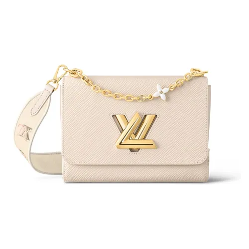 LOUIS VUITTON Twist Epi GRAIN LEATHER Портативная Сумка через плечо Сумка на плечо Средняя Женская Кварц Белый