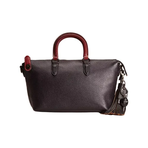 COACH Cara Pebble Leather Portable Single Shoulder Crossbody Bag Large Women's Black