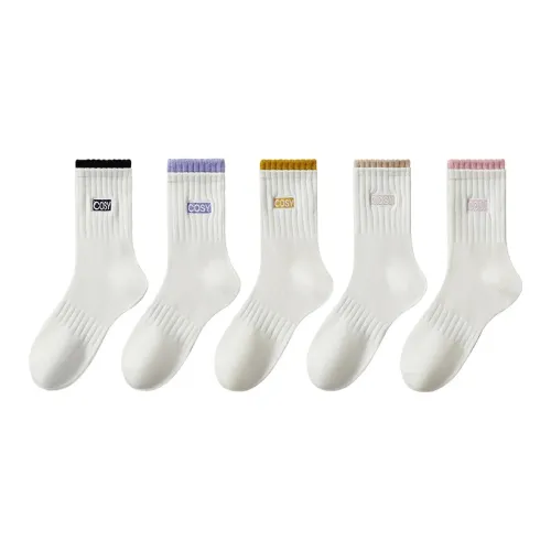MIIOW Носки Crew Женские 5 пар белые