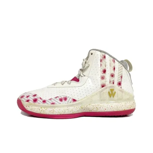 Adidas J Wall 1 Устойчивый к истиранию Дышащие Высокие Баскетбольные Кроссовки Унисекс Белый Розовый