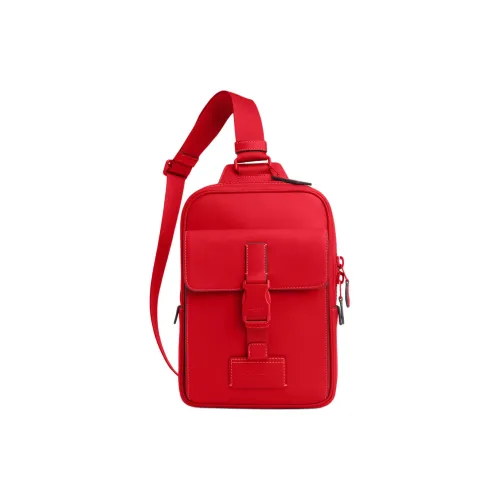 COACH Track Smooth Calfskin Waist Bag Chest Bag Men's Bright POPPY Red COACH Track Smooth Calfskin Сумка на талию Сумка на грудь Мужская Яркая POPPY Красная