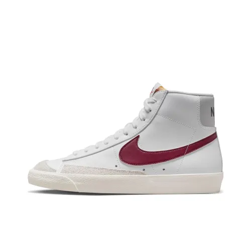 nike Blazer Slip Resistant Shock Absorbers MID Топ Скейтборд Кроссовки Мужской Белый Темно-красный
